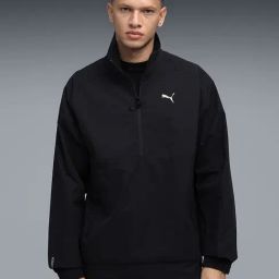 Puma Black Relaxed Fit Half Zip Sweatshirt-picture-41
