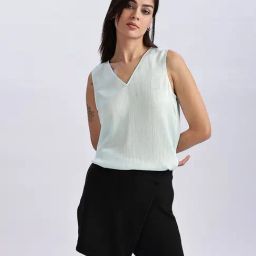 CALVIN KLEIN JEANS Regular Fit Polyester V-Neck Top-picture-11