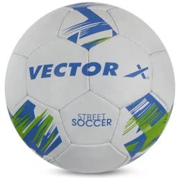 Vector X STREET SOCCER Rubberised Hand Stitched Football (White) Size - 5-10
