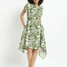 Veldress Green Printed A-Line Dress-picture-28