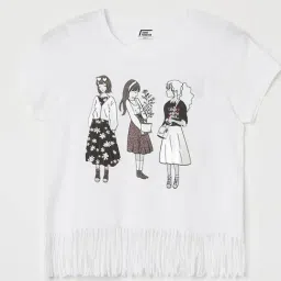 Fame Forever by Lifestyle Kids White Printed Top-picture-33