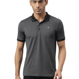 ALCIS Dark Grey Anti-Static Stretch-X Slim Fit Running Polo T-Shirt-image-19