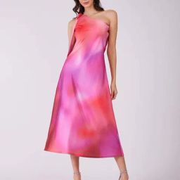 Fablestreet Pink Polyester Ombre A-Line Dress-image-35