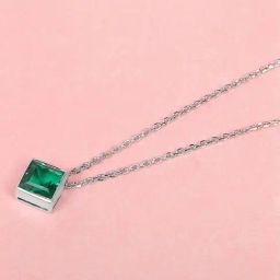Mia by Tanishq 925 Silver Mystic Green Silver Necklace-image-9