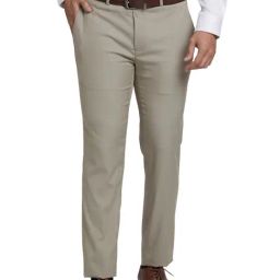 Park Avenue Beige Super Slim Fit Texture Trousers-image-96
