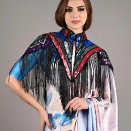 Odette Multicolored Embellished Fancy Short Cape-picture-20