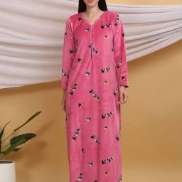 Sweet Dreams Pink Printed Night Gown-picture-35
