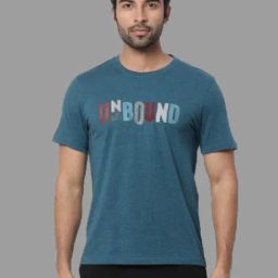 Royal Enfield Teal Melange Regular Fit Print T-Shirt-picture-16