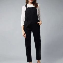 DOLCE CRUDO Black Plain Jumpsuits-picture-18