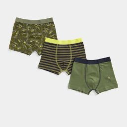 Mothercare Kids Olive Printed Trunks (Pack Of 3)-image-99