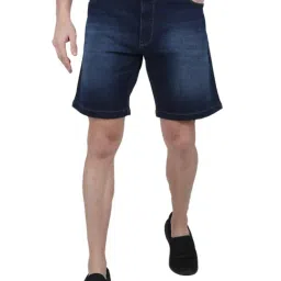Monte Carlo Dark Blue Regular Fit Denim Shorts-picture-28