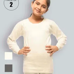 LUX Inferno Kids Grey & White Skinny Fit Full Sleeves Thermal Top (Pack of 2)-image-15