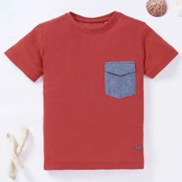 Ed-a-Mamma Kids Red Solid T-Shirt-picture-14