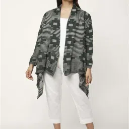 Akkriti by Pantaloons Olive Green Printed Shrug-16