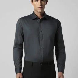 Van Heusen Grey Cotton Regular Fit Shirt-image-75