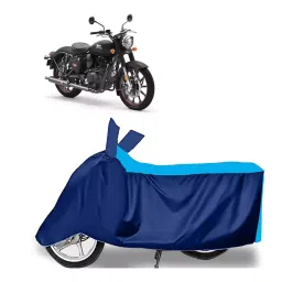 Auto Pearl Two Wheeler Cover for Royal Enfield Classic Stealth Black - Cyan, Blue-image-66
