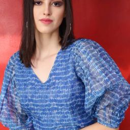 Sera Blue Printed Crop Top-26
