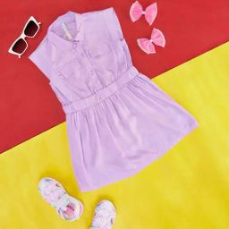 Pantaloons Junior Lilac Cotton Regular Fit Frock Dress-picture-26