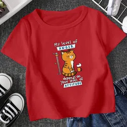FIONAA TRENDZ Kids-Unisex Red Cotton Tshirts-picture-9