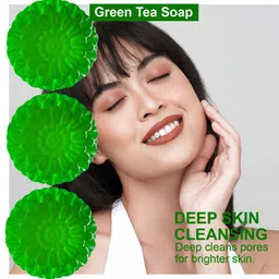 GROOVY Set Of 3 Green Tea Antibacterial Soaps - 100 g Each image 3