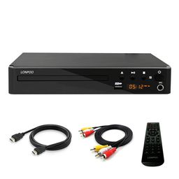 lonpoo LP-099 Multi Region Code Zone Free PAL/NTSC HD DVD Player CD Player with Remote & USB - Compact Design image 1