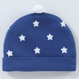 Babyhug 100% Cotton Cap Star Print Blue - Diameter 11 cm-image-71