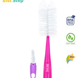 1st Step 2 in 1 Bottle & Nipple Cleaning Brush - Pink Purple-picture-3