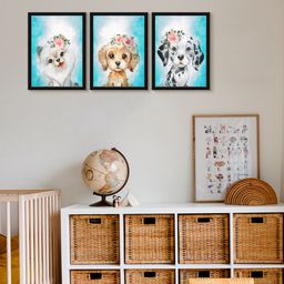 999Store Modern Art Kids Painting For Wall Decor - Different Face Of Dog-image-55