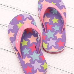 Pine Kids Slip On Flip Flops With Star Print -Lavender-image-27