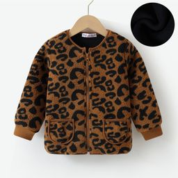 Kookie Kids Full Sleeves Front Open Fur Jacket With Cheetah Print Design - Brown-picture-10