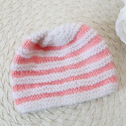 Woonie Handknitted Striped Cap - White-picture-35