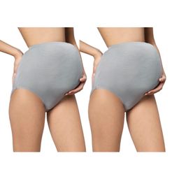 TUMMY Pack Of 2 Bamboo Cotton High Waist Maternity Panties - Grey-image-58