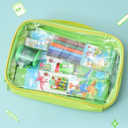 Stationery Set With Dino Print - Green-image-74