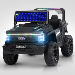 Baybee Eclipse Battery Operated Jeep for Kids | Ride on Toy Kids Car with Steering Function, LED Light & Music | Baby Big Battery Car with USB | Electric Car for Kids (Black)-image-3