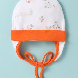 Ben Benny 100% Cotton Knit Printed Cap With Knot White - Diameter 11 cm-picture-19