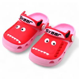 Svaar Dinosaur Face Patch Detailed Perforated Clogs - Pink-image-58