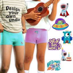 THE COVER UP PROJECT Modal Knit Pack Of 2 Eco Soft Boxers With Space Theme Iron Prints - Light Blue & Lilac-image-81