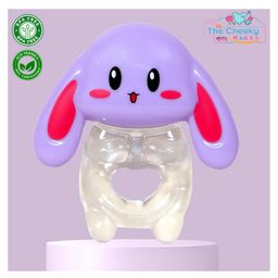The Cheeky Kidzz Baby Water Filled Cooling Teething Cute Rabbit Shape Print Oral Dental Care and Easy to Grip Teether BPA Free (PURPLE)-10