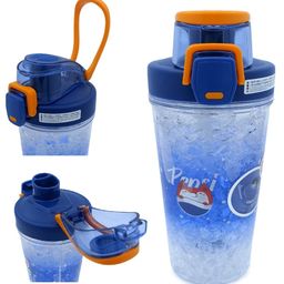 SANJARY Bpa Free Plastic Icing Design Coldrinks 2in1 Sipper Bottle 400 ml color design may vary-image-40
