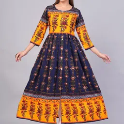 OKD Empires Women Ethnic Motifs Printed Flared Sleeves Kurta-30