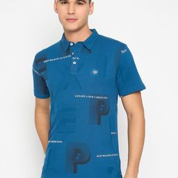 Duke Men Graphic Printed Polo Collar Cotton Slim Fit T-shirt-image-25