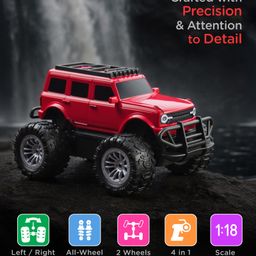 Play Nation Off Roader Rechargeable Remote Control Truck With Normal & Turbo Speed & 4 Headlight Modes - Black image 2