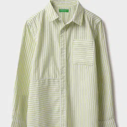 United Colors of Benetton Boys Classic Vertical Striped Cotton Casual Shirt-picture-24
