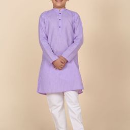 KRAFT INDIA Boys Striped Mandarin Collar Straight Kurta-picture-40