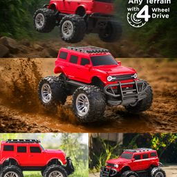 Play Nation Off Roader Rechargeable Remote Control Truck With Normal & Turbo Speed & 4 Headlight Modes - Black image 3