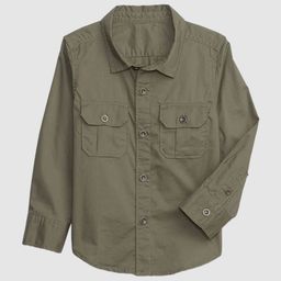 Gap Boys Green Relaxed fit Button-Down Collar Cotton Shirt With Chest Pocket-picture-4