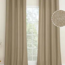 STITCHNEST Brown Jute Silk Door Curtain-image-21