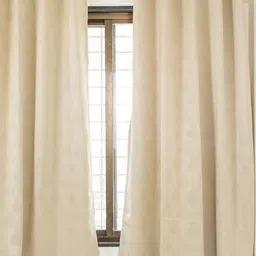Parda Online Beige Set of 2 Black Out Window Curtain-image-91
