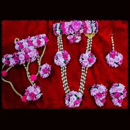 BALIKA VADHU Blooming Elegance Beaded Flower Necklace With Earrings-picture-14