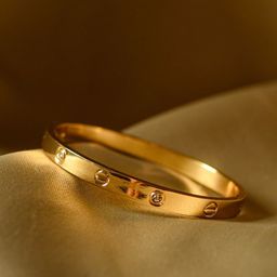 RaasRani Women Cubic Zirconia Gold-Plated Cuff Bracelet-image-95